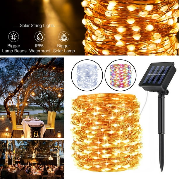 LED Solar Lamp String Lights Fairy Garland Waterproof Christmas Party Decoration 